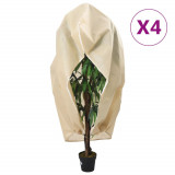 Protectie de fleece plante cu fermoar 4 buc 70 g/m&sup2; 3,93x3,5 m GartenMobel Dekor, vidaXL