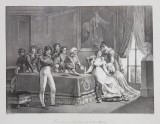 RENONCIATION DE JOSEPHINE A SES DROITS D &#039;EPOUSE ( RENUNTAREA JOSEFINEI LA DREPTURILE DE SOTIE ) , LITOGRAFIE de C. MOTTE , MONOCROMA, MIJLOCUL SEC. X