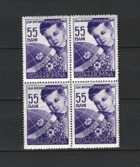 ROMANIA 1956 - ZIUA INTERNATIONALA A COPILULUI, BLOC, MNH - LP 406 foto