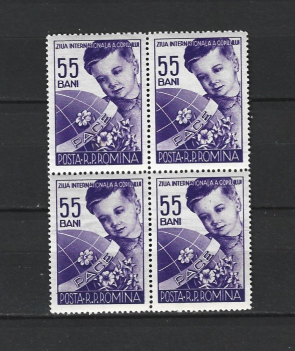 ROMANIA 1956 - ZIUA INTERNATIONALA A COPILULUI, BLOC, MNH - LP 406