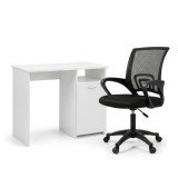 Set de birou Family One 100x50x74 cm cu scaun rotativ Tivo, alb-negru