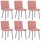 vidaXL Scaune de sufragerie 6 buc piele artificială roz