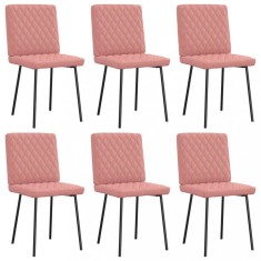 vidaXL Scaune de sufragerie 6 buc piele artificială roz 3315490