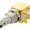 Soclu Micro BNC mamă unghi 90&deg; 75&Omega; aurit PTFE