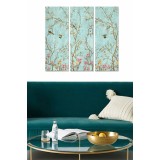 Tablou, 3 bucati Palette Greens Multicolor 20x50x3 cm