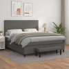VidaXL Pat box spring cu saltea, gri, 180x200 cm, piele ecologică 3137561