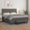 vidaXL Pat box spring cu saltea, gri, 180x200 cm, piele ecologică 3137561