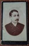 Fotograf tip CDV, barbat cu mustata, perioada interbelica