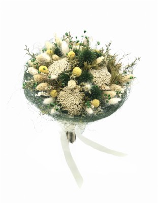 Buchet de Flori Eventissimi - Plante Uscate, Multicolor, verde crem foto