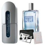 Cumpara ieftin Set apa de toaleta Full Speed Quantum 75 ml, apa de toaleta Individual Blue 100 ml, card multifunctional de supravietuire, otel inoxidabil, Avon