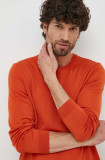 BOSS pulover de l&acirc;nă bărbați, culoarea portocaliu, light 50468239