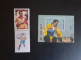 2001 - Hagi - 17 ani sub tricolor - timbru + vigneta + colita nedantelata - LP1548 + LP1549
