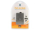 Hub USB și PS/2 negru cu 3 porturi USB și jack audio 3,5mm, Gembird