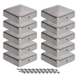 Set 10 Capace Gard Metalic Galvanizat, St&acirc;lpi 91x91 mm, Tip Piramidă - Durabilitate &amp; Protectie