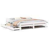Cumpara ieftin Cadru de pat fara saltea, alb, 180x200 cm, lemn masiv pin