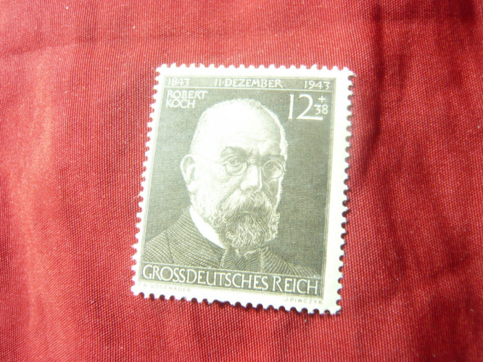 Serie 1 valoare Deutsches Reich 1944 - Personalitati - 100 Ani R.Koch