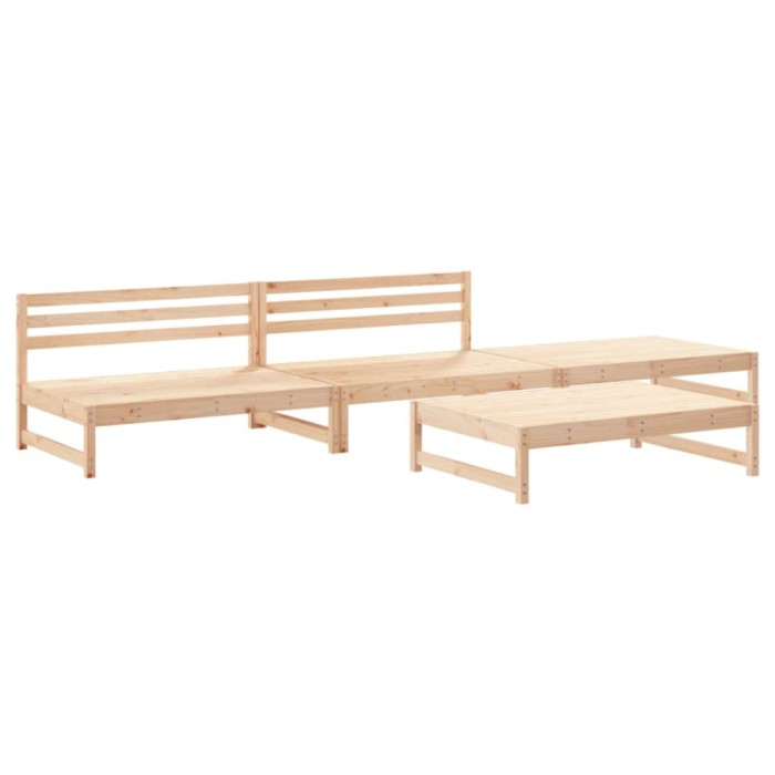 Set mobilier relaxare de gradina, 4 piese, lemn masiv de pin