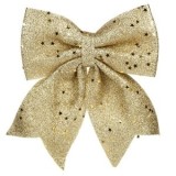 Funda Decorativa Craciun Aurie cu Glitter si Paiete Stele CMCLASS