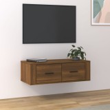 Dulap TV suspendat, stejar maro, 80x36x25 cm, lemn prelucrat