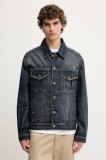 HUGO geacă jeans culoarea bleumarin, de tranziție, oversize, 50542904