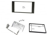 Cadru Radio 2DIN Ford Focus C-Max S-Max Galaxy Mondeo Fiesta Fusion Kuga Transit 2005-2015 cu Console Metalice si Rama 173x103mm Negru