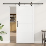 Ușă glisantă vidaXL cu set de hardware &#039;ORKDAL&#039;Alb din lemn solid de pin, Ușă interioară vidaXL &#039;ORKDAL&#039;Alb 93x202x4 cm din lemn solid de pin