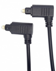 Cablu audio optic Toslink cu ambii conectori in unghi 90 grade 1m, KJTOS4-1 foto