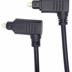 Cablu audio optic Toslink cu ambii conectori in unghi 90 grade 1m, KJTOS4-1