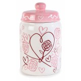 Borcan decorativ, depozitare ceramica multicolora &Oslash; 11,5 cm x 19 H
