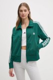 Adidas Originals bluză Adicolor Classics Firebird femei, culoarea verde, cu imprimeu, JC8262