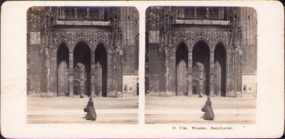 ST46N Ulm, M&amp;uuml;nster, Hauptportal, stereoscopic photo foto
