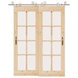 VidaXL Set piese pentru ușă glisantă, argintiu, 183 cm oțel inoxidabil
