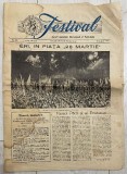 17 august 1953, FESTIVALUL, ziarul 2 Festivalului Mondial al Tineretului si Studentilor Pace Prietenie , comunism stalinism proletcultism epoca Dej