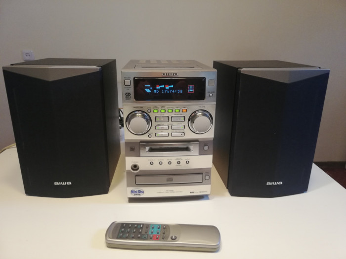 Mini-Sistem Stereo AIWA mod. XR-MD85EZ (CD/Mini Disc/Tuner/Amplif/Boxe) - ca Nou