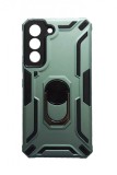 Husa telefon compatibila cu Samsung Galaxy S22, Powerful, Inel si placuta metalica, HT96, Verde, Silicon, Carcasa