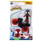 SPIDERMAN SET MOTOCICLETA SI FIGURINA MILES MORALES SPIDER MAN 6CM, Hasbro