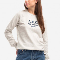 A.P.C. hanorac de bumbac Sweat Tina femei, culoarea bleumarin, cu imprimeu COEZD.F27561-MARINE