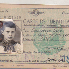 bnk div CFR - carte de identitate salariat MT - cls II - 1953