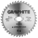 Disc circular HM pentru lemn 235x30 mm, 40 dinti ATB, Graphite