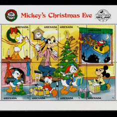 Grenada 1988 "Disney- Craciun 1988/Mickey 60 ani", serie bloc , Mi.1911/1918,MNH