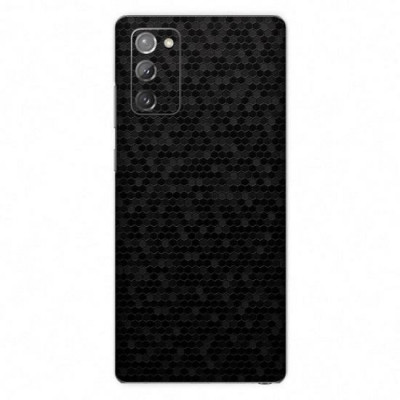 Set Folii Skin Acoperire 360 Compatibile cu Samsung Galaxy Note 20 (Set 2)- ApcGsm Wraps HoneyComb Black foto