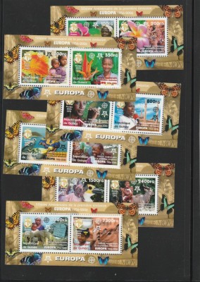 Guinea 2006 - 50 ani Europa CEPT,serie 12 valori dantelate in 6 blocuri,MNH Mi.916-920 foto