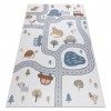 Covor BONO 8283 Strada, animale crem / gri deschis, 80x150 cm