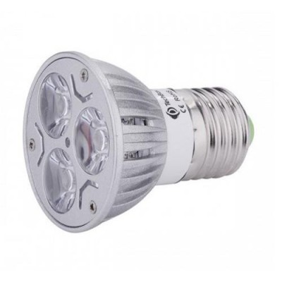 Bec spot led, 3W, 3 x 1W, 3 led-uri, soclu E27, 220V, lumina rece foto