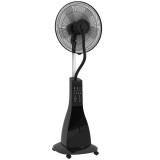 HOMCOM, Ventilator pe Picior, cu Pulverizare de Apă, Metal, ABS, 44.5 x 38.5 x 120 cm, Negru | Aosom Romania