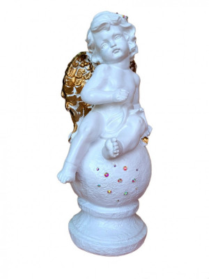 Statueta decorativa, Inger, Alb, 43 cm, DVAN0102-3G foto