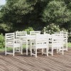 Gossi set cu masa de gradina, 7 piese, alb, lemn masiv de pin