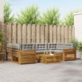 vidaXL Set de canapele de exterior 7 pcs Gri natural și deschis 3373106