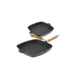 Tigaie grill, din fonta cu maner detasabil, 26x26 cm, Kinghoff