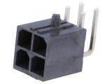 Conector Mega-Fit 4 pini tată, &icirc;n unghi 90&deg; pentru PCB, MOLEX